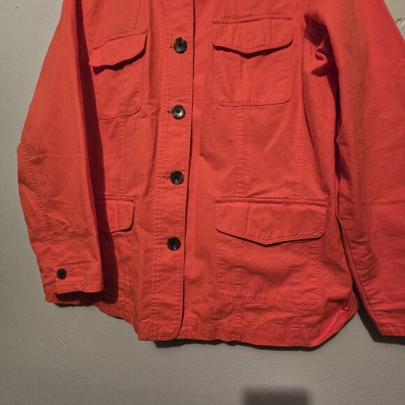 Talbots 100% Cotton Jacket Womens Plus 1X Orange Fall Autumn Pockets Classic EUC - Picture 4 of 12